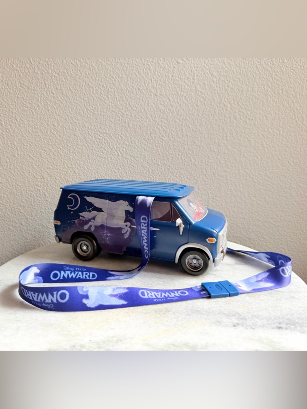 Disney Pixar Onward Blue Van popcorn bucket with Matching Lanyard